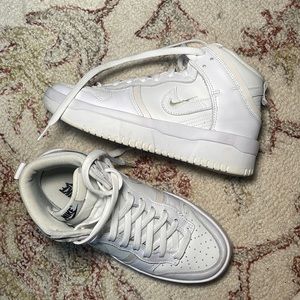 All white Nike high top dunks - women’s size 6 - worn only twice